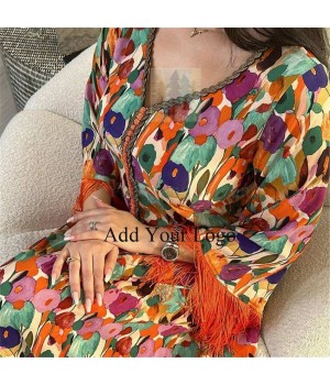 Muslim Printed Casual Women's Clothing Arab Robe Women