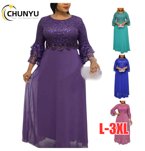 Plus Size African Party Dresses for Women 2022 New Fashion Dashiki Ankara Lace Wedding Gowns Elegant Turkey Muslim Maxi Dress