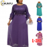 Plus Size African Party Dresses for Women 2022 New Fashion Dashiki Ankara Lace Wedding Gowns Elegant Turkey Muslim Maxi Dress