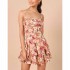 wholesale women dress 2023 floral casual sexy dress backless slip ruffle dress