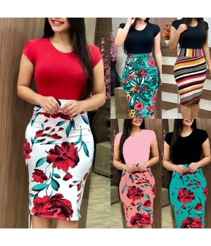 YY1006 Wholesale summer women's clothing african casual dresses plus size women's dresses ethnic clothing career midi dresses