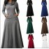 Autumn and Winter Clothing Women Dresses Stacked Collar Long Sleeves Maxi Dress With Pocket