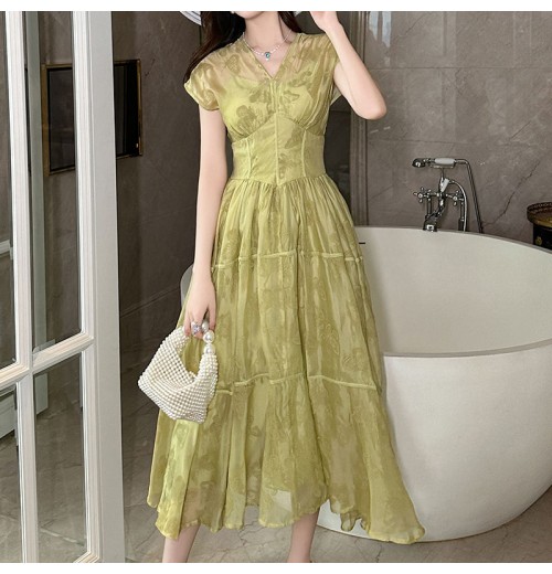 ZYHT 21273 Wholesale Women Dress Casual Summer Ladies Sexy Dress Corset New Butterfly Pattern Elegant Dresses