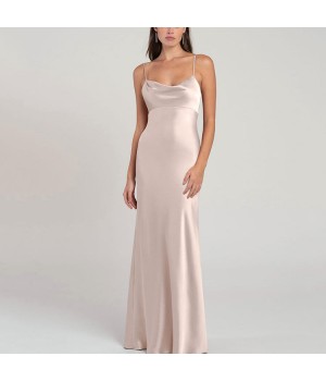 Women Fashion Sexy Satin Slip Backless Maxi Evening Dresses