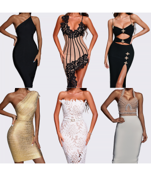 Wholesale Private Label Elegant Sexy Ladies Bodycon Bandage Party Cocktail Dress For Women